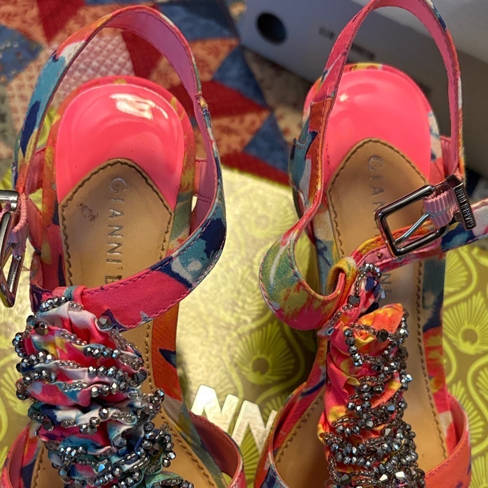 Gianni Bini Multicolor Wedge Sandals - Picture 6 of 7